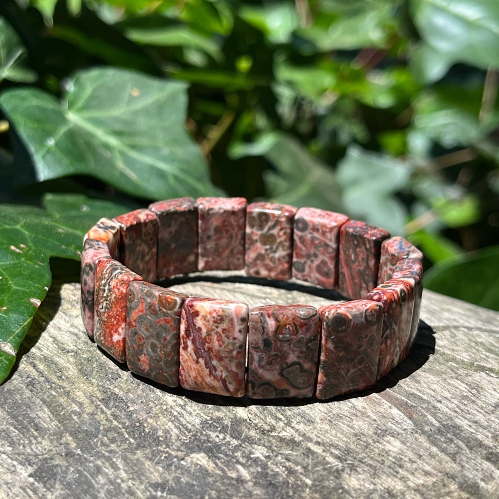 Stretchable beautiful leopard skin jasper soft bangle